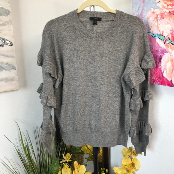 J. Crew Sweaters - J. Crew Crewneck Ruffle Sleeve Sweater